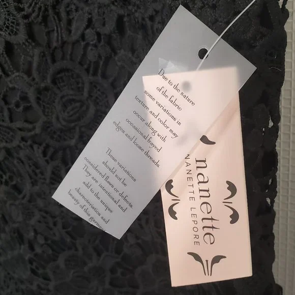 Nanette Lepore NWT Size L Top Blouse Floral Lace Overlay Sleeveless Lined Black - Picture 8 of 9